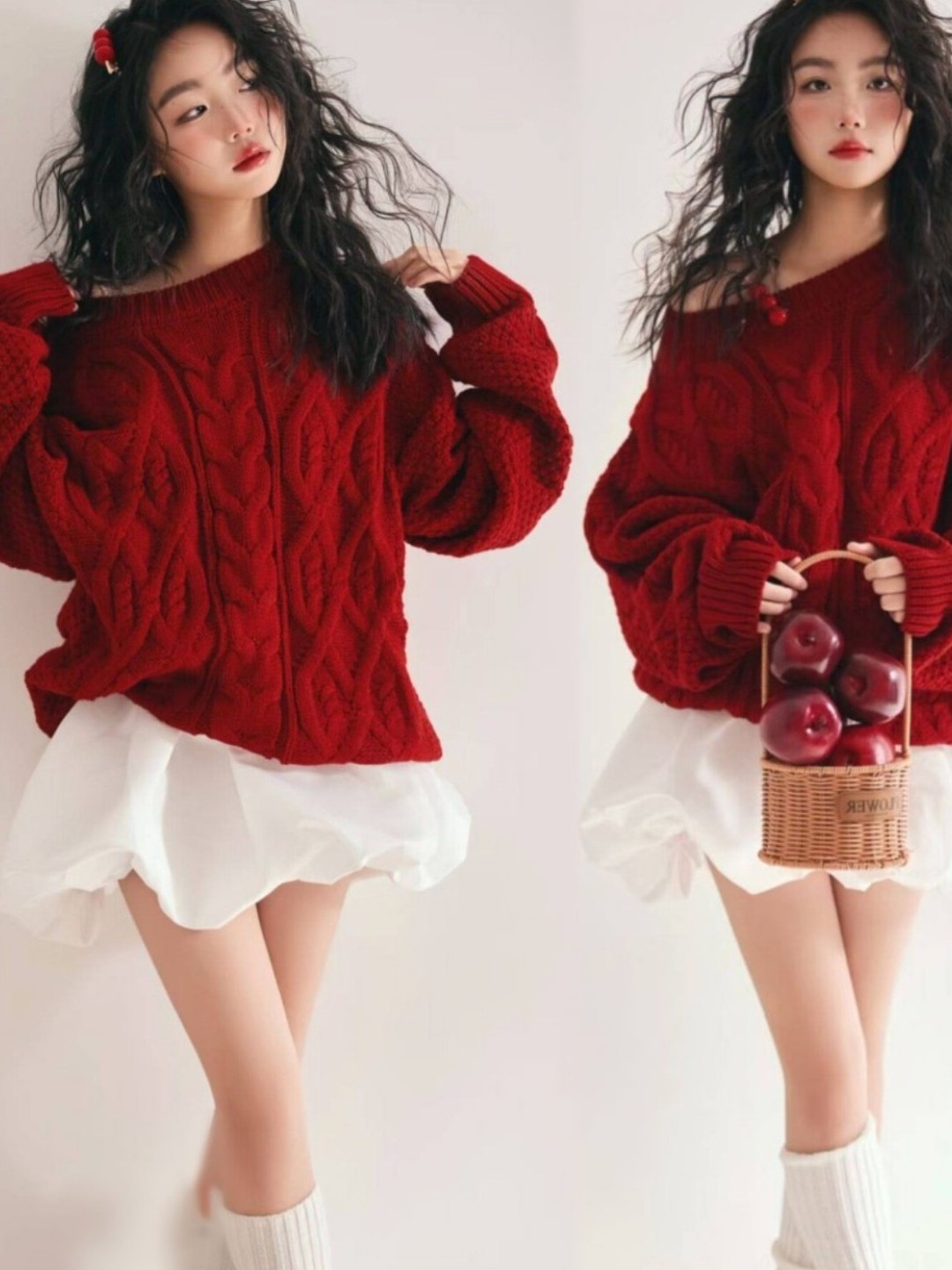 Photography Young - Sweter Merah Gadis Studio Seni Foto